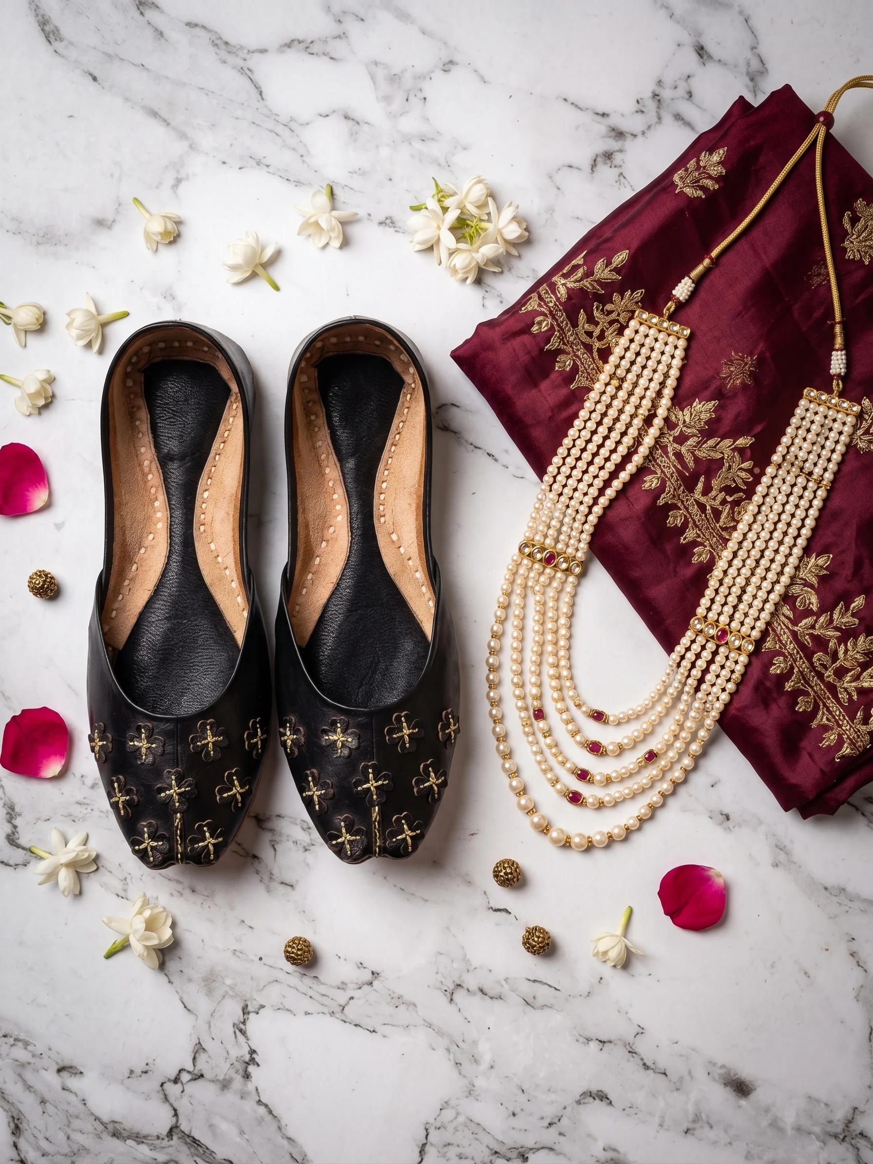 Black Khussa – Traditional Pakistani Embroidered Khussa - Image 5