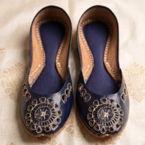 Blue Khussa – Traditional Pakistani Embroidered Khussa